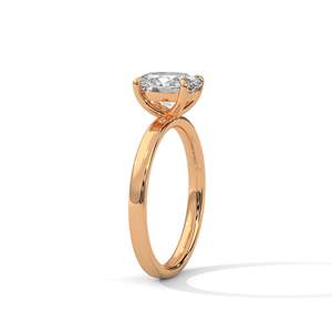 Bague de fiançailles solitaire ovale 1 carat en diamant de laboratoire, fine bague à 4 griffes en or 14k, 18k, 10k ou argent 925, promesse minimaliste - Product Image 6