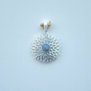 Pendentif en argent sterling 925 avec pierre précieuse labradorite ronde, bijoux - Product Image 2