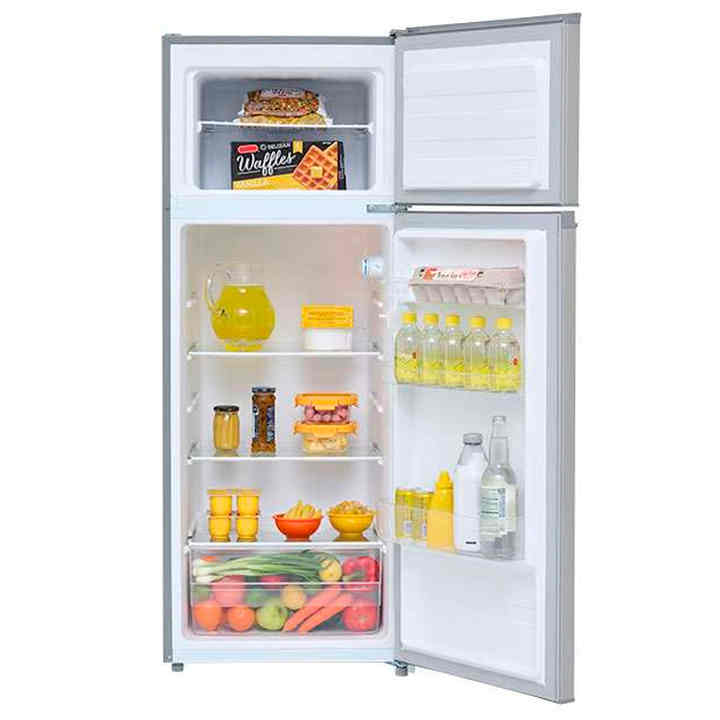 Midea MDRT210CCNLS 8-foot silver top-loading double-door portable home and RV freezer