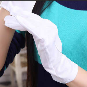 Guantes Masónicos de Algodón de Alta Calidad con Logotipo de Compás y Escuadra Bordado en Azul - Product Image 6