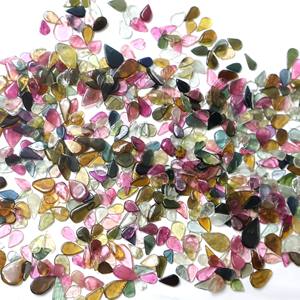 อัญมณีใบยาวทัวร์มาลีนหลากสีงานแฮนด์เมดรูปทรงตามธรรมชาติสำหรับทำเครื่องประดับอัญมณีหลวม - Product Image 4