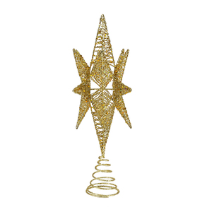 Étoile polygonale en fer forgé or 3D pour décoration de sapin de noël, ornement de sapin de noël - Product Image 4