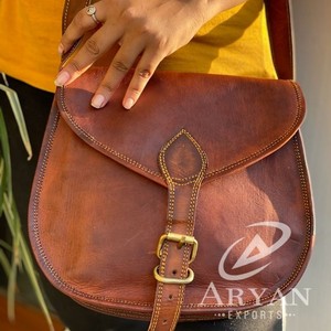 Bolso de mano de cuero de cabra con estilo Vintage de lujo 2025, bolso bandolera de cuero puro 100%, bolsos cruzados hechos a mano de cuero Real 11*9 - Product Image 1