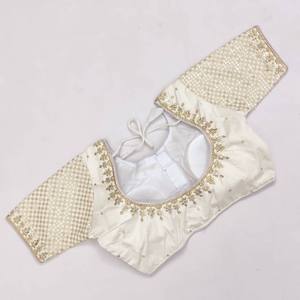 Blusa de seda Malai con bordado de diamantes, blusa de trabajo hecha a mano de proveedor indio, novedad - Product Image 5