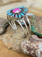 Bracelet en pierres semi-précieuses Cotton Candy pour femmes, bijoux en argent sterling 925, bijoux mexicains Navajo Cotton Candy pour femmes