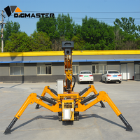 Grue araignée compacte DigMaster pour espaces étroits, mini-grue hydraulique télescopique avec stabilisateurs, alimentation essence/électrique, capacité de levage 6,5 m