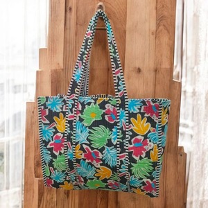 Sac fourre-tout matelassé vintage bohème fait main avec fermeture éclair, doublure en toile, léger, pour l'hiver, l'été, les voyages, le shopping, la mode, en coton pour femme - Product Image 3