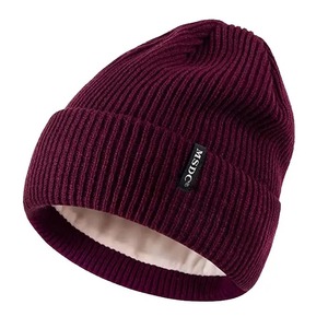 High Quality Wool Blend Solid Color Unisex Casual Winter Beanie Caps Knitted Jacquard - Product Image 4
