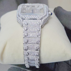 Reloj de Mujer con Diamantes de Imitación VVS Moissanite, Estilo Cuadrado, 36 mm, Joyería Hip Hop de Lujo, con Correa de Acero Inoxidable y Esfera de Cristal - Product Image 3