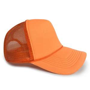 Casquette de camionneur avec broderie de logo personnalisé 5 panneaux casquettes de baseball de sport de voyage maille hommes chapeau de camionneur blanc en mousse unie de haute qualité - Product Image 2