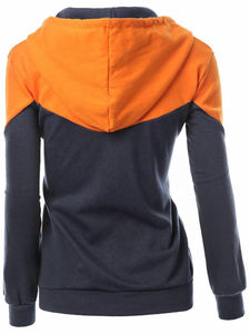 Sweat à capuche zippé à cordon de serrage à manches longues personnalisé en gros pour femmes, léger, en polaire, avec badge frontal pour l'hiver, sweats à capuche pour femmes - Product Image 4
