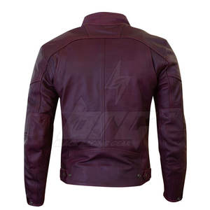 Chaqueta de moto de cuero de invierno transpirable de talla grande con cuello levantado impermeable a prueba de viento ignífugo para uso en exteriores - Product Image 2