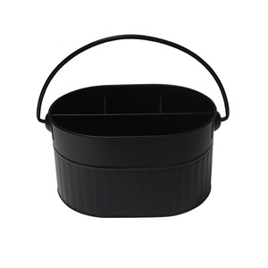 Nouveau restaurant de luxe cuisine métal galvanisé porte-serviettes et couverts pot séparé avec plateau lot de 4 - Product Image 3