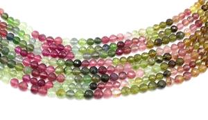 Cuentas de piedras preciosas de turmalina multicolor Natural de 10 pulgadas de alta calidad, cuentas de piedra en forma redonda facetada multiturmalina - Product Image 4