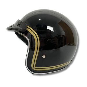 หมวกกันน็อคมอเตอร์ไซค์แบบเรโทร CRX bogo-X สีดำมันวาวพร้อมกระบังหน้าใสบุโฟมแบบใส - Product Image 2