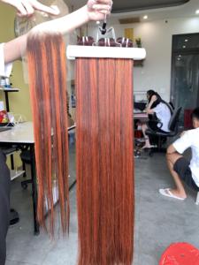 Extensiones de cabello humano vietnamita de doble trama, cutícula alineada, liso natural, color natural, tejido a máquina, color piano. - Product Image 2