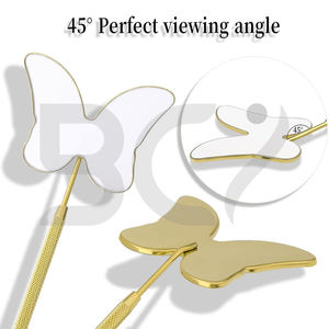 กระจกแต่งขนตาแบบพกพาขนาดเล็กสีทอง รุ่นปี 2026 โครงสแตนเลสสตีลเรืองแสง รูปทรงตามสั่ง คุณภาพดี ดีไซน์โดดเด่น ราคาขายส่ง - Product Image 3