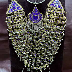 Vente chaude Style traditionnel Afghan nouveau ensemble de bijoux anciens à la main forme personnalisée colliers et boucles d'oreilles pour les mariages - Product Image 1