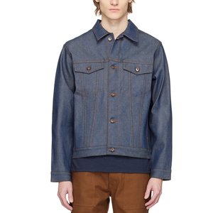 Chaquetas para hombre, venta al por mayor, chaqueta vaquera con orillo no elástico para hombre, tela vaquera informal, tejido ajustado teñido, OEM ODM 2025 - Product Image 1