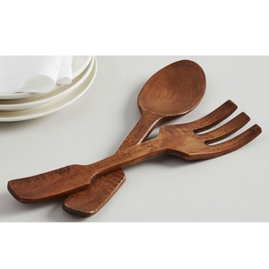 Asas decorativas Cuchara de madera natural Tenedor Juego de cubiertos de boda ecológico Comedor sostenible con estilo - Product Image 6