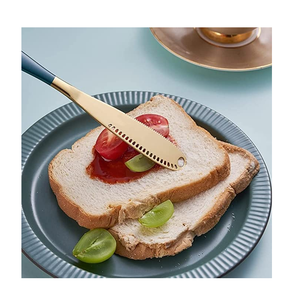 Couteau à beurre Ensemble de couteaux en laiton faits à la main Poignée PVD Accessoires Ensemble de couteaux d'épandage Conception personnalisée Cuisine à domicile - Product Image 1