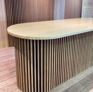 Curved Wood Slat Reception Screens (Biomorphic) - Product Image 2