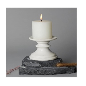 เชิงเทียนที่มีฐานหินอ่อนสีขาวที่สง่างามแท่นเทียนเรียว - Product Image 4