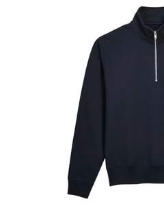 Sweat-shirt à col montant en molleton pour homme, bleu marine, mélange de coton doux, chaud, décontracté, à manches longues, confortable pour l'hiver - Product Image 4