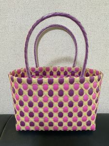 New Release Summer Little Basket Hand Woven Straw Bag Cute Colorful PVC Hundred Collision Color Small Size Holiday Beach Bag - Product Image 2