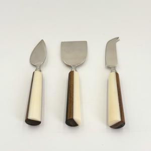 Couteau à fromage au design moderne unique avec manche en bois et résine, ensemble à fromage en acier inoxydable, prix le plus bas en Inde - Product Image 3