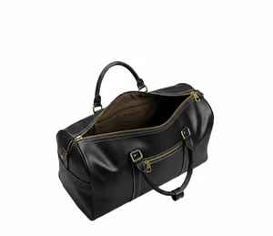 Bolsa de Viaje Deportiva de Cuero Negro, Estilo Casual y de Lujo, para Hombre y Mujer, Resistente al Agua, Gran Capacidad, con Cierre de Poliéster - Product Image 3