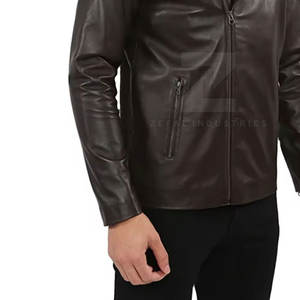 Nuevo diseño de moda PU tela hombres imitación cuero Formal frente chaqueta de invierno 2025 último estilo - Product Image 6