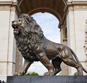 맞춤형 청동 사자 동상 조각 다이 커팅 인쇄 전기도금 황동 인형 주조 기술 작은 장식 - Product Image 3