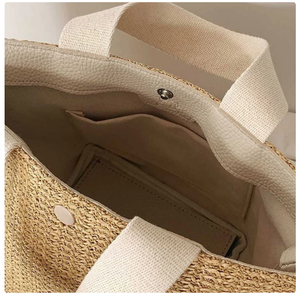 Bolsos de Playa Elegantes y Modernos, Bolsos de Paja Multicolores Personalizados, Bolsos de Mano de Paja para Mujer, Productos al por Mayor - Product Image 3