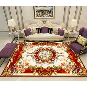 พรมขนปุยคริสตัลลายดอกไม้แบบคลาสสิก ขนาดใหญ่ พร้อมแผ่นรองกันลื่น สำหรับโฮมเธียเตอร์ - Product Image 4