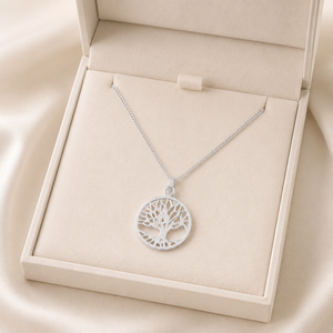 Collier Arbre de Vie en argent sterling 925 – Pendentif Arbre Généalogique Rond Ajoure Bijou Spirituel - Product Image 6