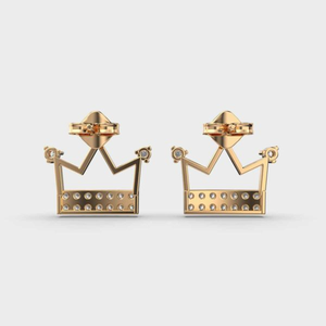 Lujo Royal-Inspired 10K oro amarillo Moissanite amantes patrón pendientes de moda joyería de moda romántica para mujeres niñas fiesta - Product Image 4