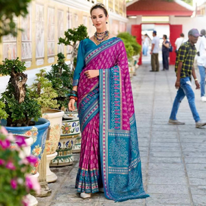 Venta al por mayor exclusiva suave Ikkat seda Saree colección indio y paquistaní boda y fiesta desgaste catálogo disponible - Product Image 1