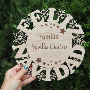 Nouveau produit! Couronnes de Noël Tienphong pour la porte ou le mur-Couronnes personnalisables-Design en bois découpé au laser personnalisé - Product Image 6