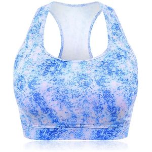 Soutien-gorge de sport pour femme grande taille, imprimé par sublimation personnalisée, avec logo frontal, design simple, maintien élevé, dos nageur - Product Image 2