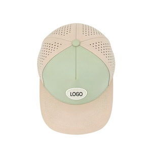Customized 2-Tone Embroidery Golf Hat 5-Panel Waterproof Sports <b>Cap</b> With Laser Cut Holes Adjustable Closure For Golf Tournaments - Product Image 5