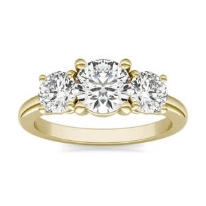 Anello di fidanzamento con diamante a tre pietre da 2 carati coltivato in laboratorio con oro 14 carati - Product Image 5