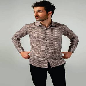 Vente en gros Cardigan club-ball personnalisé pour hommes Chemise pour hommes Chemise décontractée formelle à revers et à boucle Chemise à manches longues imprimée à carreaux - Product Image 1