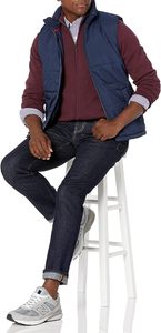 Chaleco acolchado ligero para hombre de Otoño Invierno, chaleco acolchado con cremallera de peso medio de lona de tendencia superior - Product Image 4