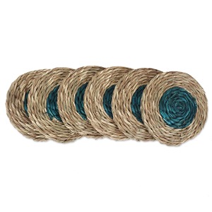 Juego de 6 posavasos redondos teñidos de algas marinas azules, productos ecológicos hechos en Vietnam, decoración de mesa al por mayor - Product Image 2