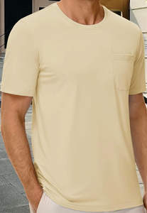 Mejora tu armario con Crew Fitness Camisetas ajustadas para hombre Manga corta Cuello redondo Estiramiento básico para un verano elegante - Product Image 4