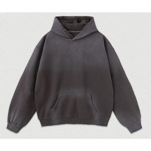 Pull à capuche délavé en polaire lourde de haute qualité pour hommes Logo personnalisé Vente en gros Bon marché Streetwear Sweats à capuche - Product Image 4