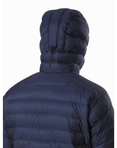Veste matelassée légère pour homme bleu gris avec capuche Veste coupe-vent isolée Doublure matelassée Veste d'hiver pour l'extérieur - Product Image 4