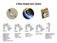 Pistola de Clavos y Grapas Manual 5 en 1 de Alta Resistencia para Bricolaje y Uso Industrial en Madera/Construcción/Muebles