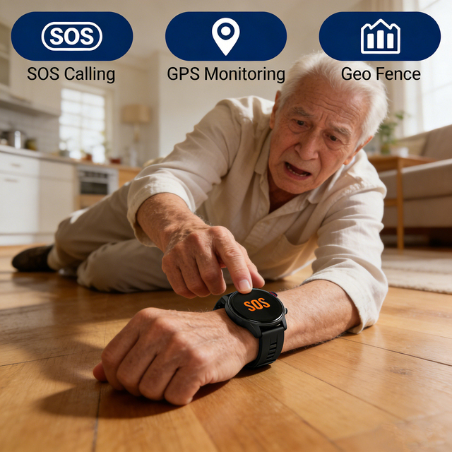L23 4G LTE SOS Tracking Watch for Elderly 4G GPS Android Launcher API SDK Support Health Monitoring Watches for Emergency Calls